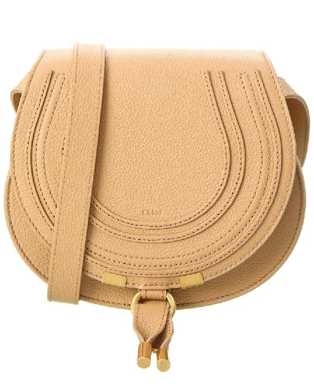 Reversible handle bags offering dual design styles -Chloé Marcie Small Leather Saddle Bag