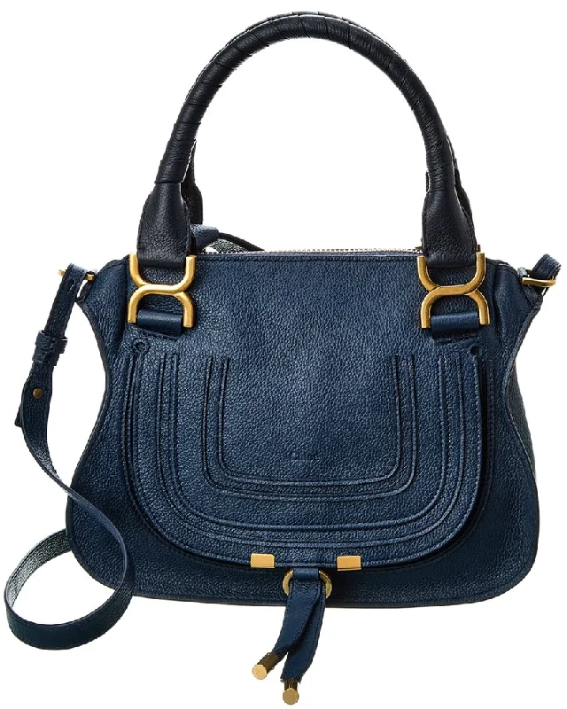 Handle bags with soft velvet for luxury -Chloé Marcie Small Leather Satchel