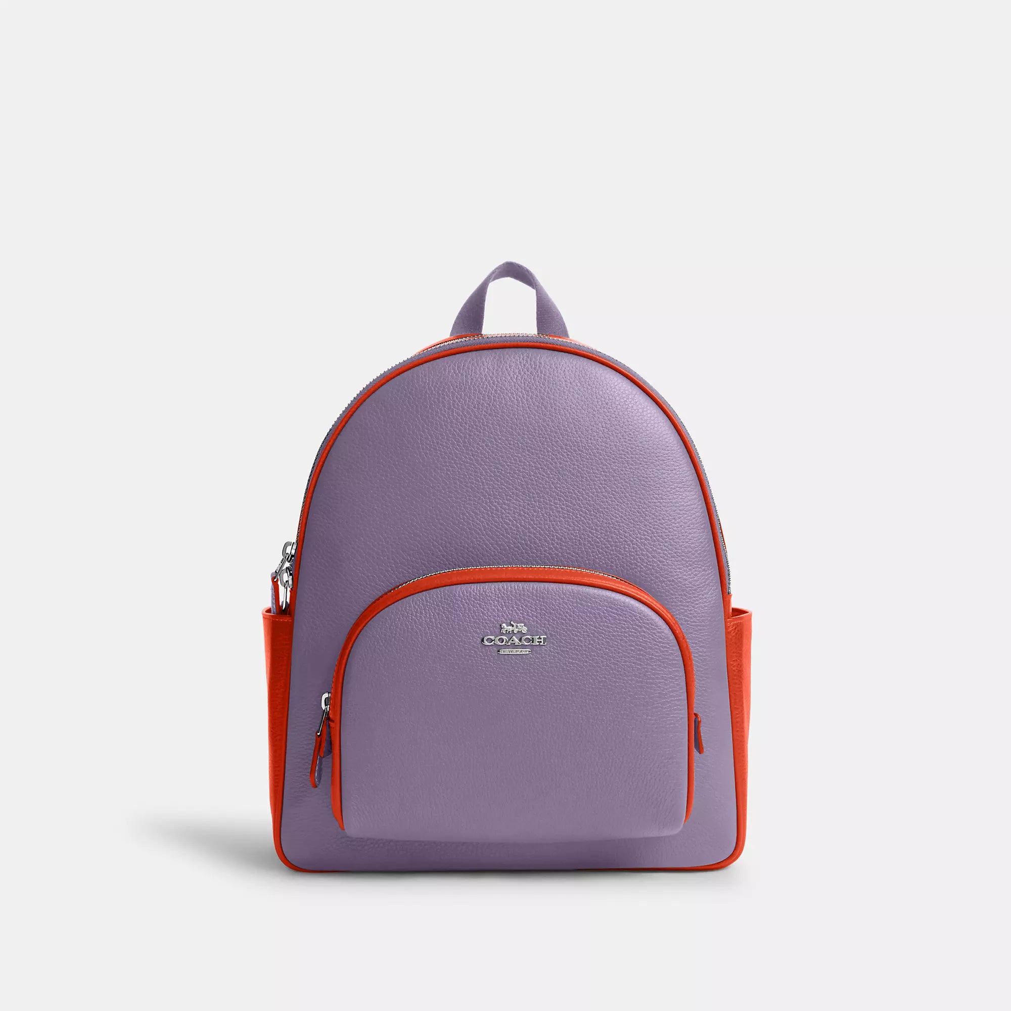 Travel backpack with built-in USB charging port -Coach Outlet Court Backpack In Colorblock