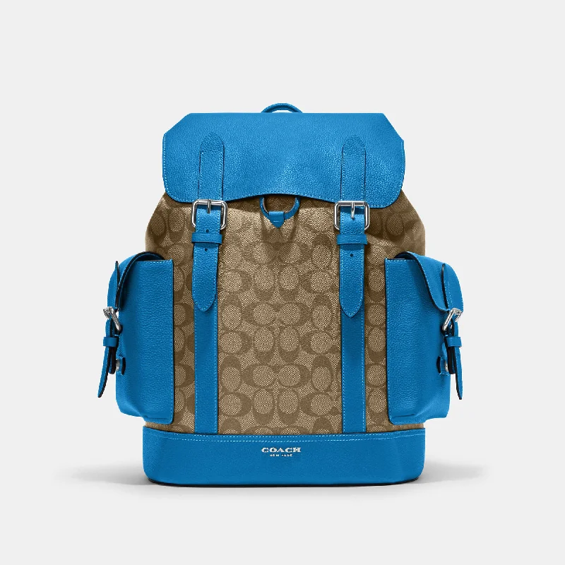 Casual minimalist backpack for simple daily carry -Coach Outlet Hudson Backpack In Colorblock Signature Canvas