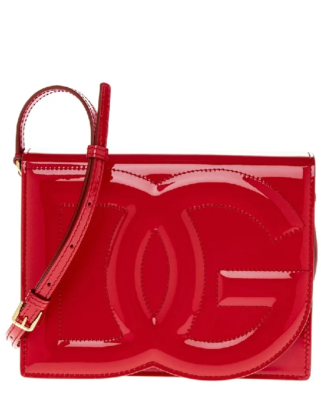 Handle bags with lightweight nylon for ease -Dolce & Gabbana DG Logo Patent Shoulder Bag