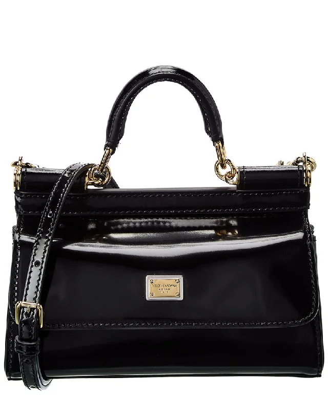 Handle bags with soft leather for luxury -Dolce & Gabbana Sicily Small Patent Satchel