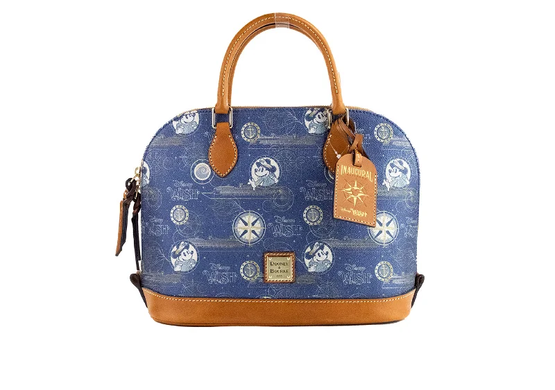 Handle bags with spacious interiors for storage -Dooney & Bourke Disney Wish Cruise Line Satchel Handbag