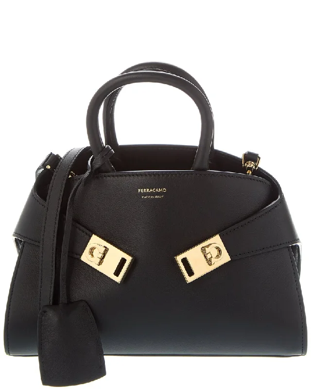 Handle bags with perforated details for style -Ferragamo Hug Mini Leather Crossbody