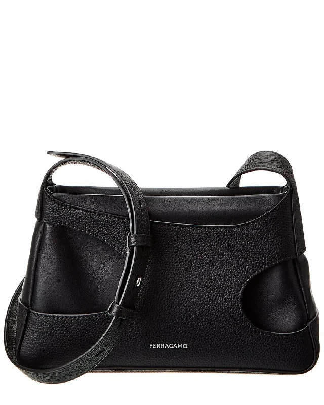 Handle bags with padded interiors for laptops -Ferragamo Leather Shoulder Bag