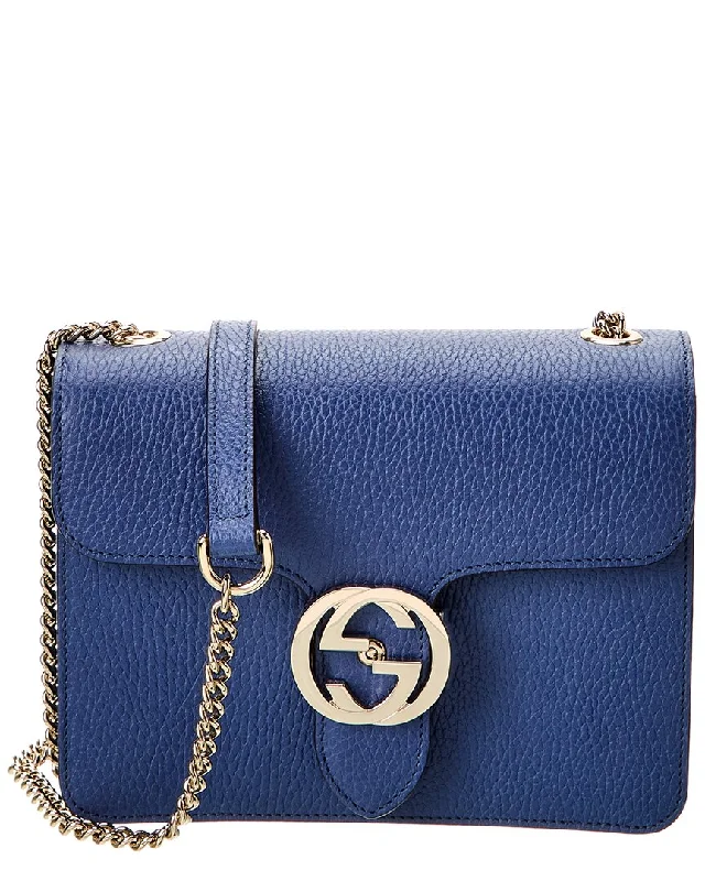 Canvas handle bags perfect for casual outings -Gucci Interlocking G Small Leather Shoulder Bag