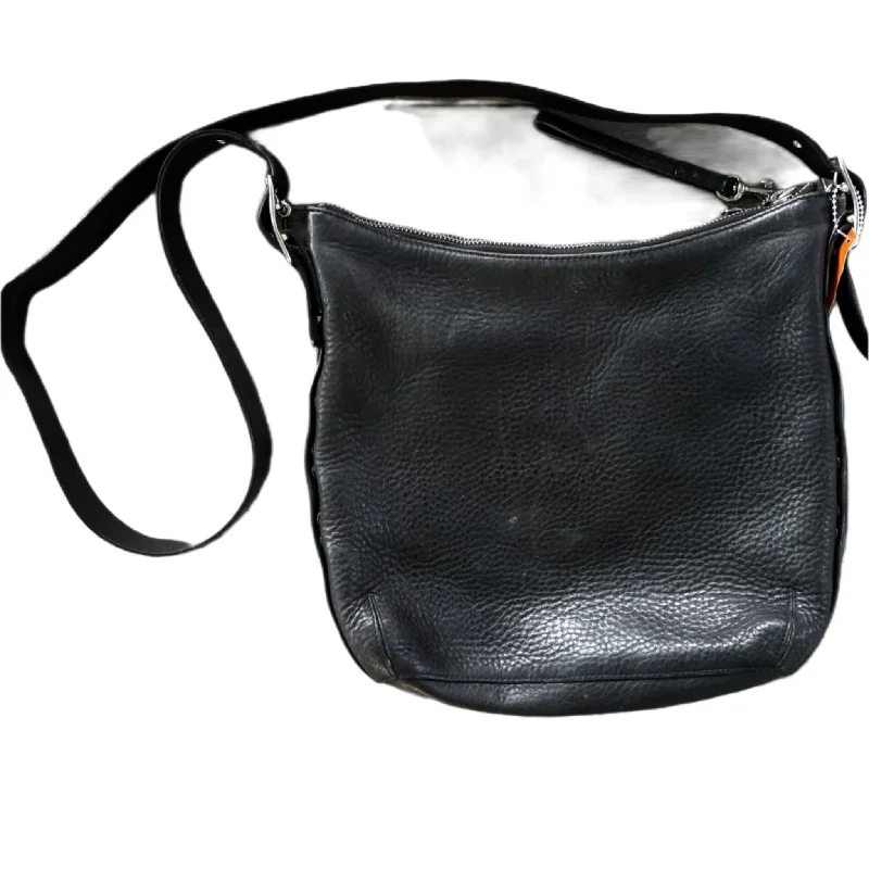 Handle bags with sleek black for elegance -Handbag Designer By Coach, Size: Medium