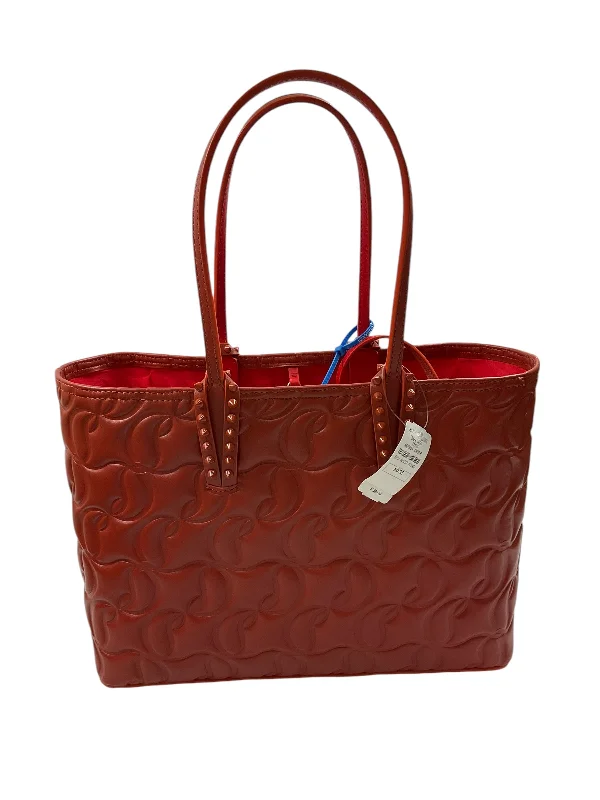 Handle bags with playful patterns for fun -Handbag Luxury Designer By Christian Louboutin, Size: Medium