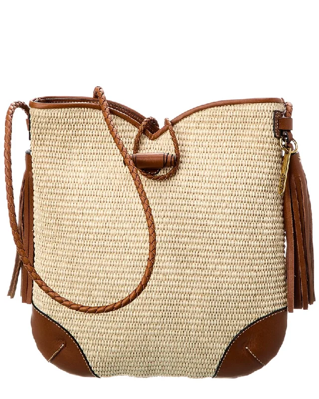 Handle bags with retro logos for charm -Isabel Marant Tyag Straw & Leather Tote