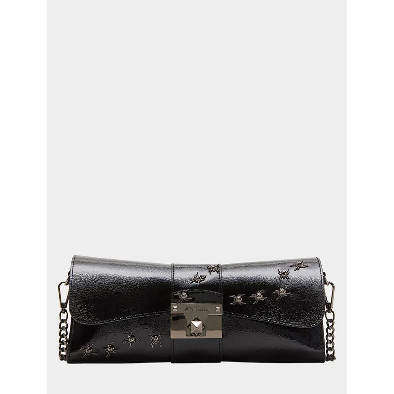 Handle bags with double handles for strength -Itsy Bitsy Convertible Clutch Black