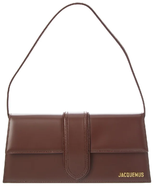 Foldable handle bags for easy storage convenience -Jacquemus Le Bambino Long Leather Shoulder Bag