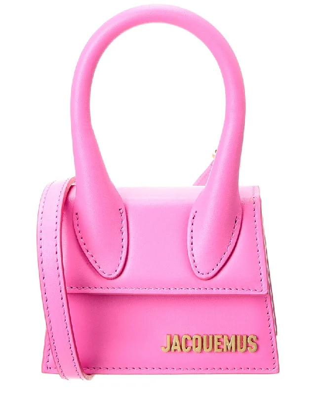 Handle bags with bright neons for visibility -Jacquemus Le Chiquito Mini Leather Clutch