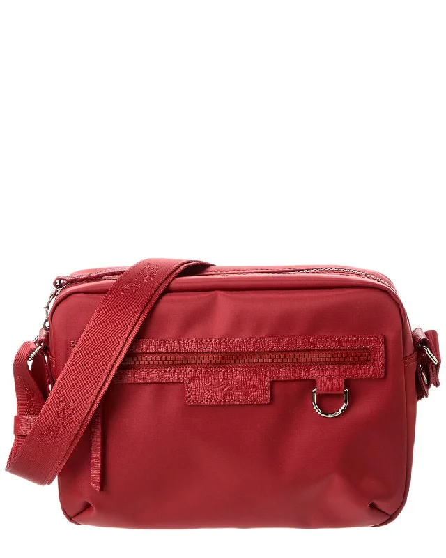 Handle bags with sturdy canvas for longevity -Longchamp Le Pliage Neo Medium Top Zip Nylon & Leather Camera Bag