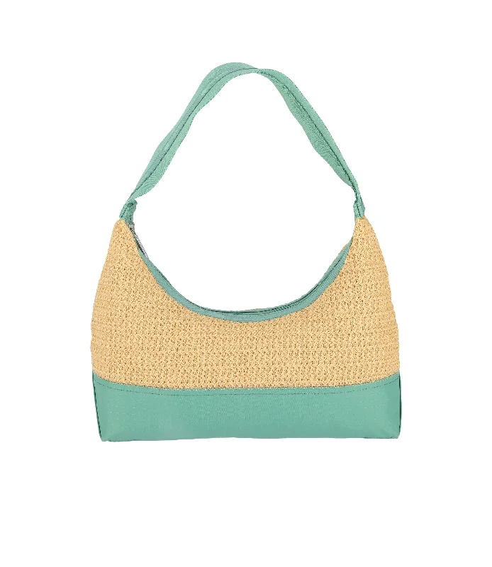 Handle bags with geometric patterns for modernity -Raffia Shoulder Bag