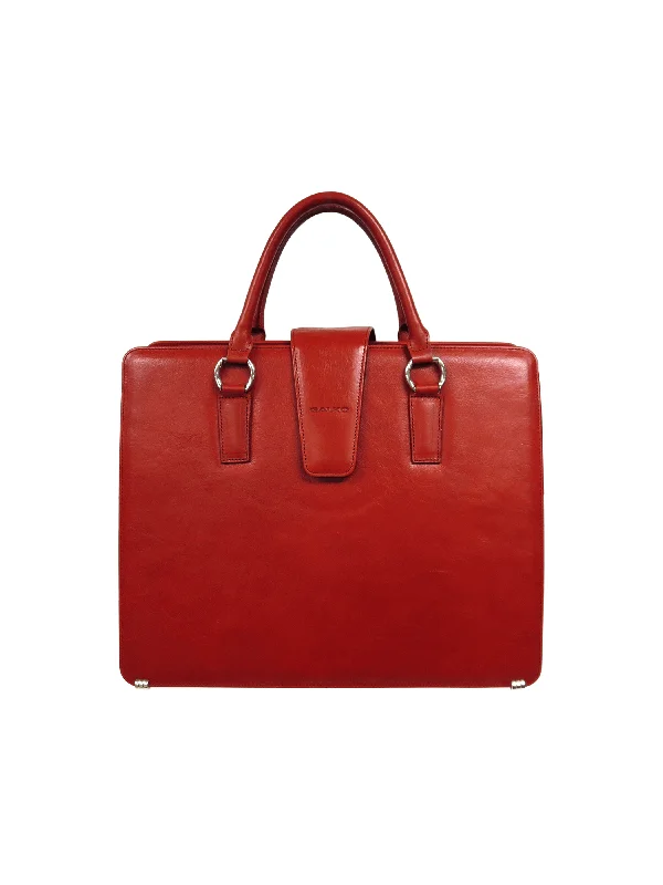 Handle bags with inner compartments for essentials -Red Handbag-Briefcase-Modern Business Woman