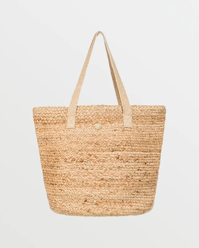 Handle bags with perforated details for style -Ritual Kiss Beach Bag - Natural