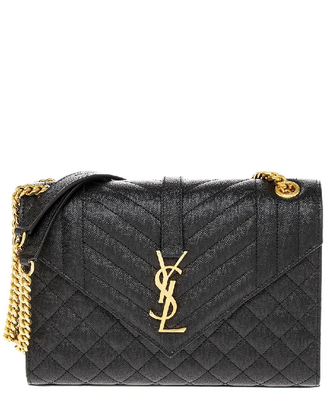 Handle bags with seasonal prints for holidays -Saint Laurent Envelope Medium Leather Shoulder Bag