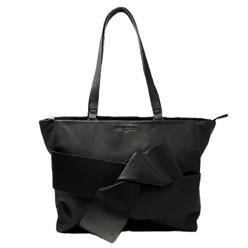 Handle bags with soft velvet for luxury -Sandra Tote Designer By Karl Lagerfeld, Size: Medium