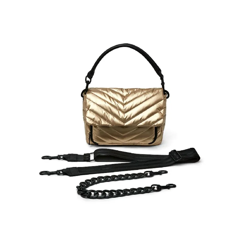 Handle bags with metallic finishes for shine -The Muse Crossbody Bag In Pearl Cashmere