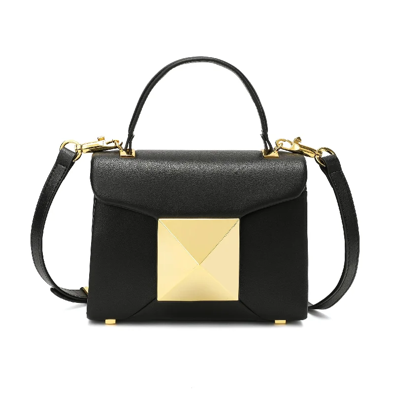 Handle bags with geometric patterns for modernity -Tiffany & Fred Full-Grain Soft Leather Top-Handle