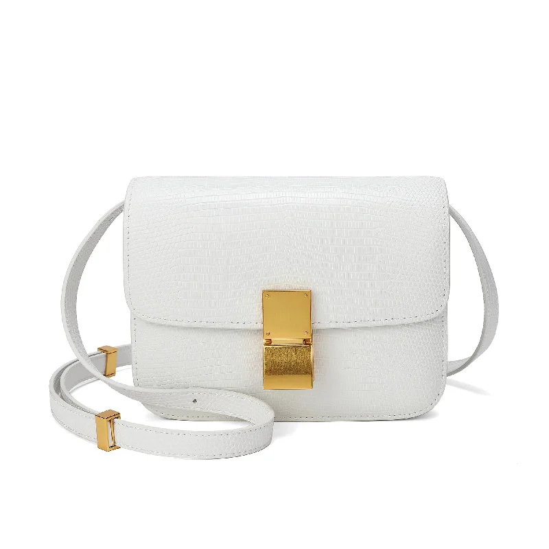 Handle bags with padded straps for comfort -Tiffany & Fred Lizard Embossed Leather Crossbody/Shoulder Bag