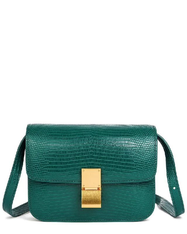 Handle bags with padded straps for comfort -Tiffany & Fred Paris Lizard-Embossed Leather Crossbody