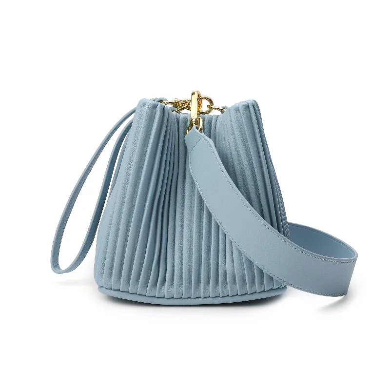 Handle bags with padded handles for comfort -Tiffany & Fred Pleated Leather Shoulder Bag