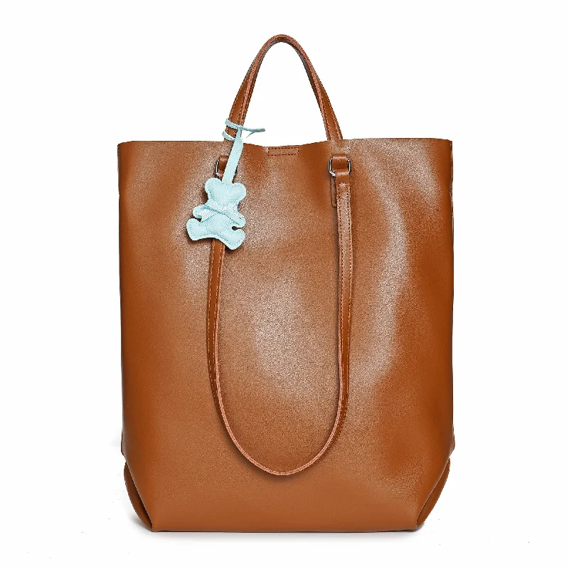 Handle bags with vibrant colors for boldness -Tiffany & Fred Smooth Leather Top-handle Tote Bag