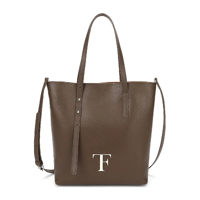 Handle bags with contrast stitching for detail -Tiffany & Fred Smooth Leather Tote Bag