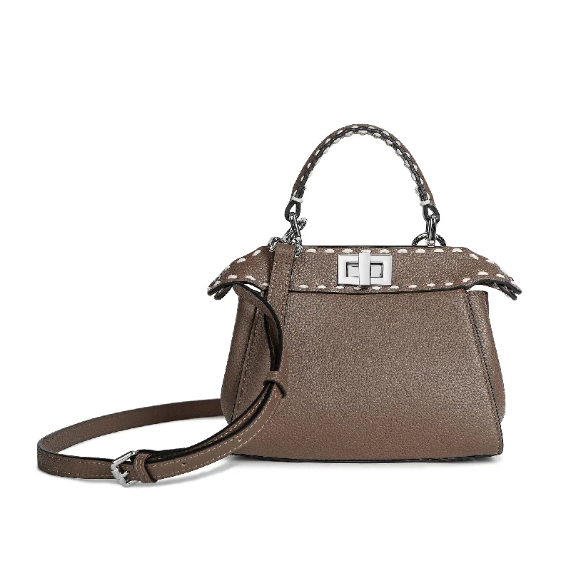 Handle bags with perforated details for style -Tiffany & Fred Top-Grain Leather Satchel/Shoulder Bag