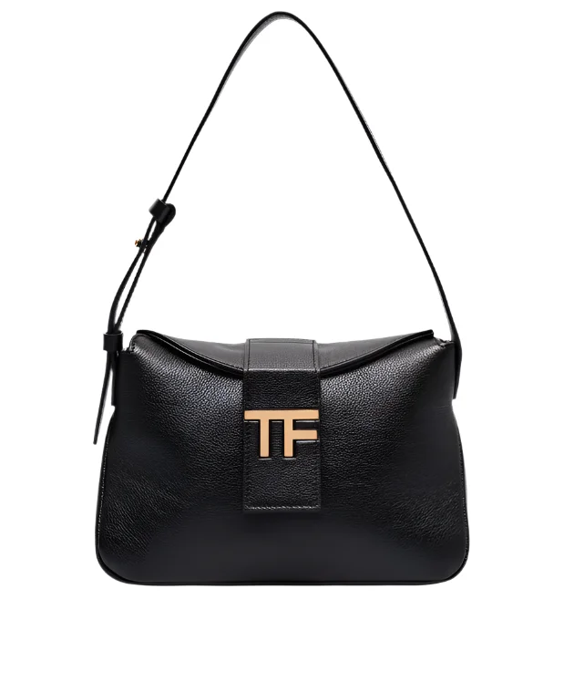 Handle bags with abstract art for uniqueness -Tom Ford Womens Leather Hobo Bag In Black