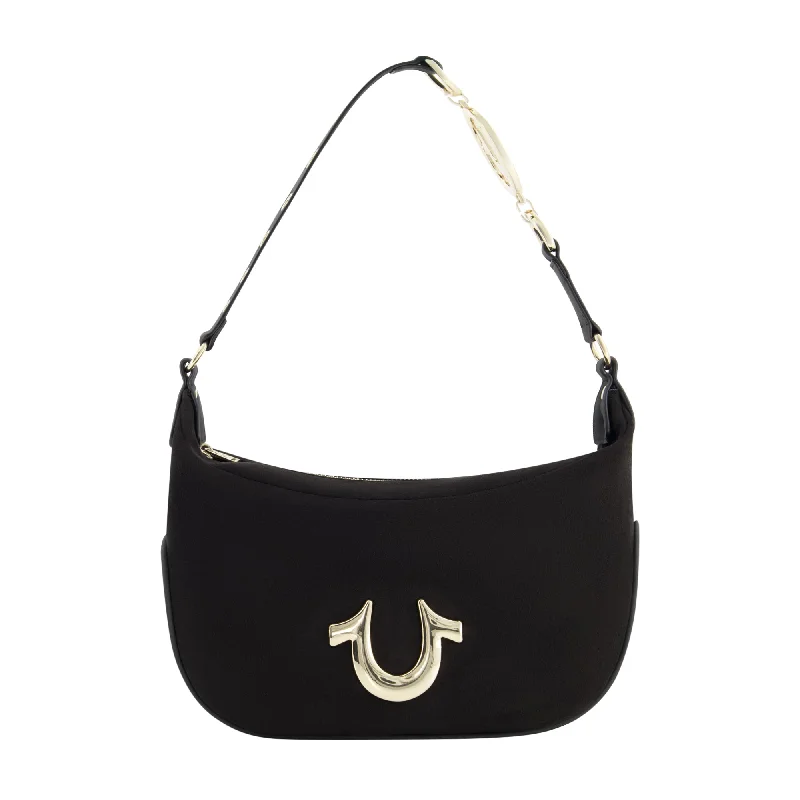 Handle bags with vintage clasps for nostalgia -True Religion Horseshoe Link eyelet Hobo