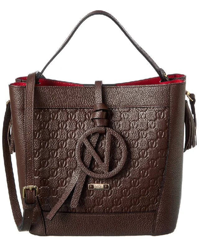 Handle bags with lightweight nylon for ease -Valentino by Mario Valentino Callie Medallion Leather Shoulder Bag