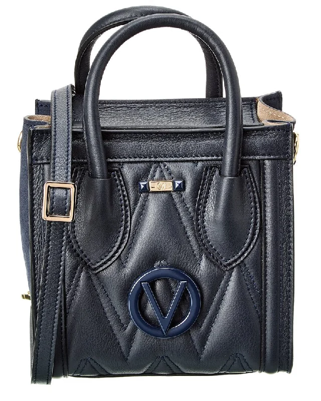 Handle bags with zipper tops for security -Valentino by Mario Valentino Eva Diamond Leather Satchel