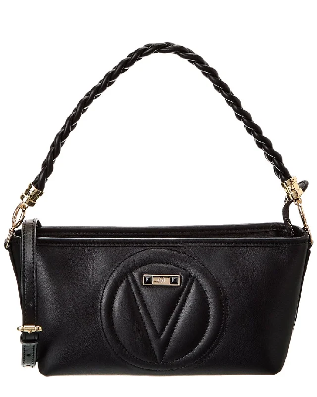 Handle bags with eco-friendly bamboo handles -Valentino by Mario Valentino Grace Signature Leather Shoulder Bag