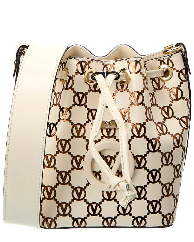 Handle bags with quilted leather for luxury -Valentino by Mario Valentino Jules Monogram Leather Bucket Bag