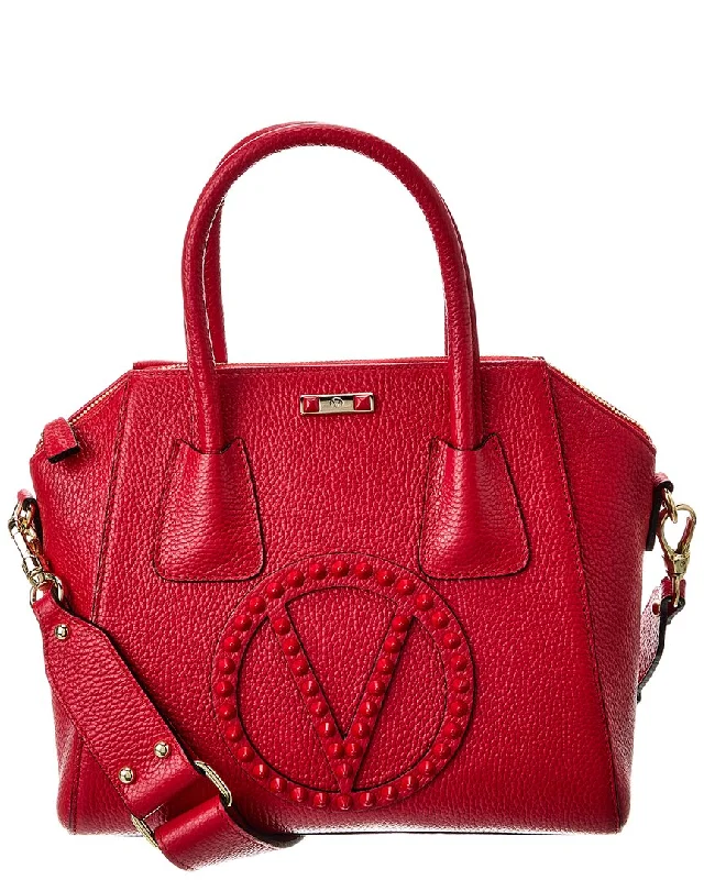 Handle bags with sleek leather for work -Valentino by Mario Valentino Minimi Rock Leather Satchel