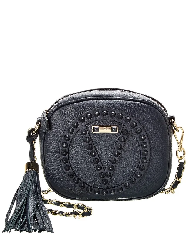 Handle bags with elegant gold-tone hardware -Valentino by Mario Valentino Nina Rock Leather Crossbody