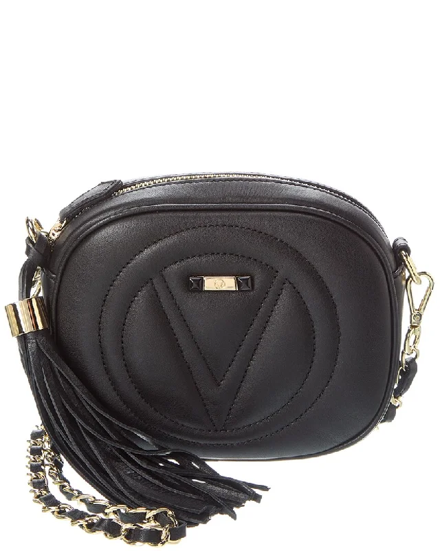 Handle bags with sleek black for elegance -Valentino by Mario Valentino Nina Signature Leather Crossbody