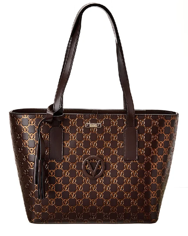 Handle bags with soft leather for luxury -Valentino by Mario Valentino Prince Monogram Leather Tote