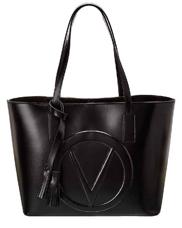 Handle bags with eco-friendly bamboo handles -Valentino by Mario Valentino Soho Broderie Leather Tote