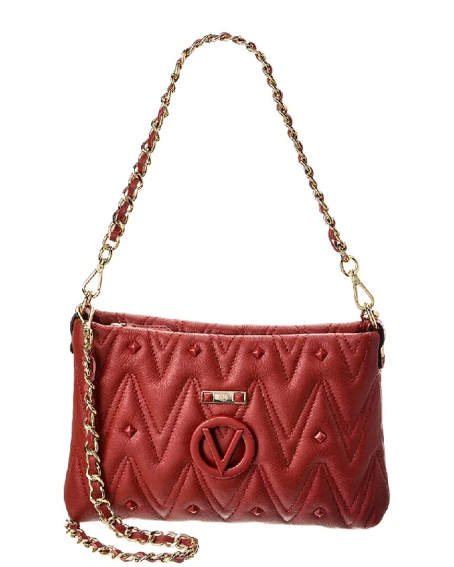 Handle bags with multi-color weaves for vibrancy -Valentino by Mario Valentino Vanille Diamond Leather Shoulder Bag