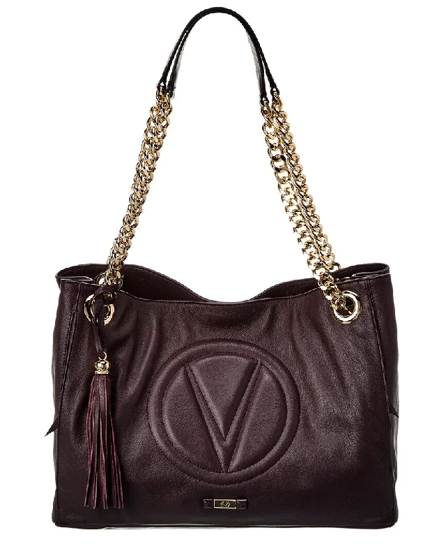 Handle bags with inner compartments for essentials -Valentino by Mario Valentino Verra Signature Leather Shoulder Bag