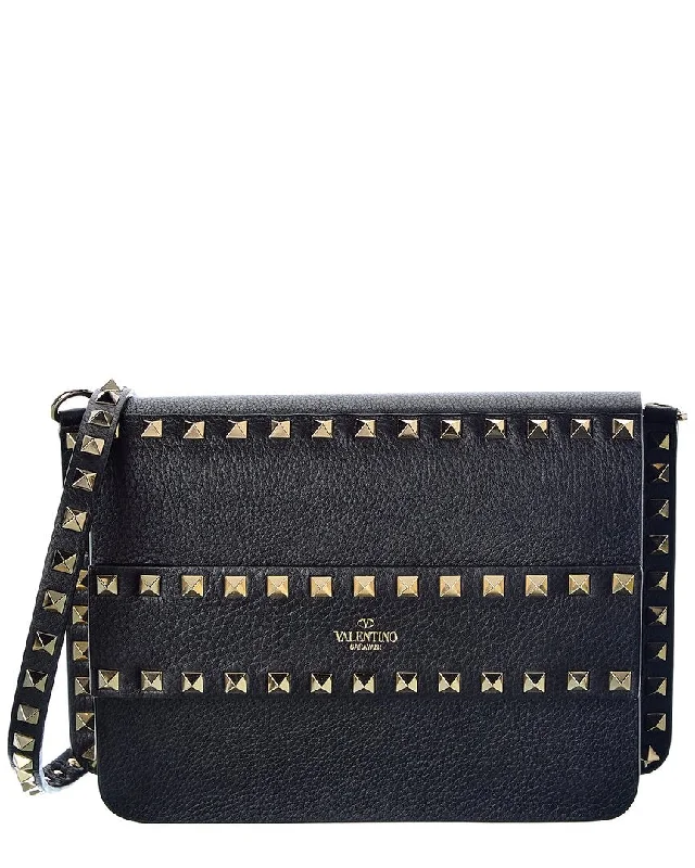 Handle bags with artistic prints for creativity -Valentino Rockstud Small Grainy Leather Crossbody