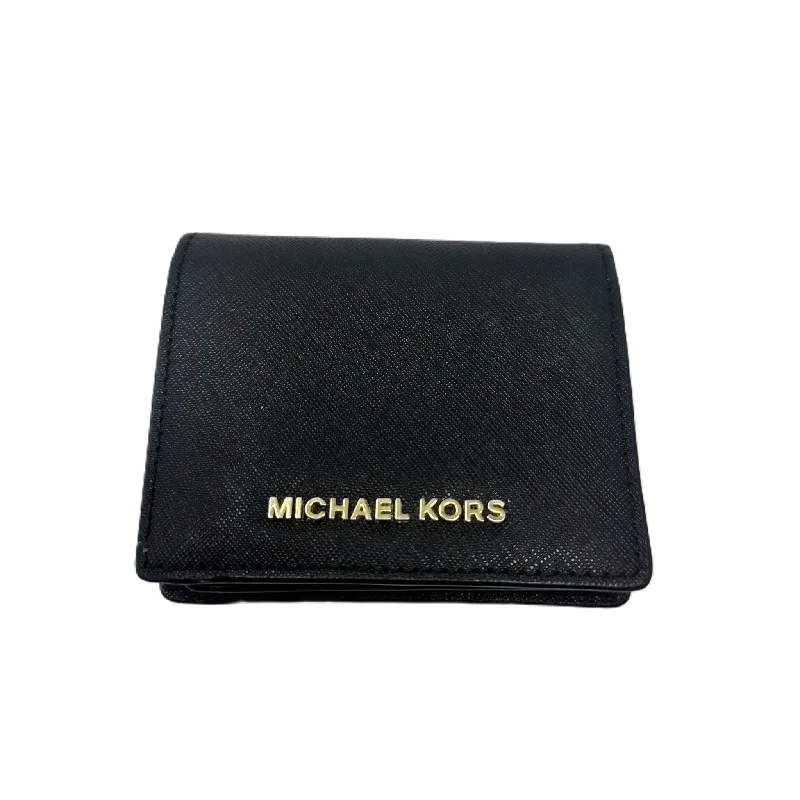 Handle bags with sleek black for elegance -Wallet Designer By Michael Kors, Size: Small