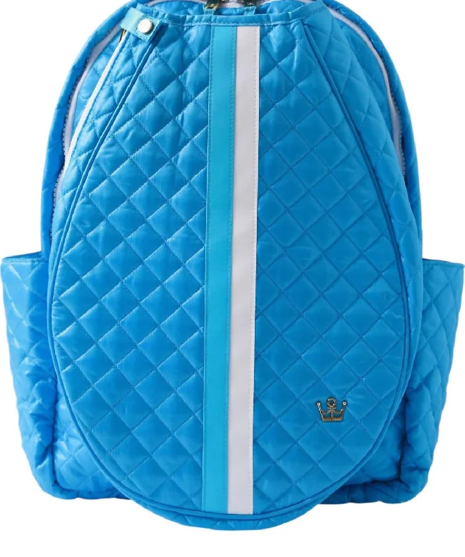 Quilted fabric backpack for chic everyday carry -Women's 24+7 Tennis Backpack Bag In Electric Blue